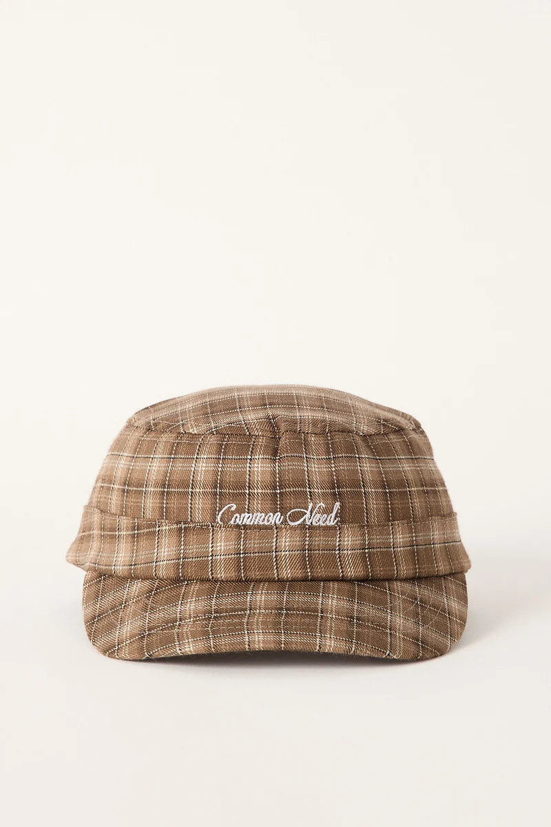 Common Need Chamberlain Cadet Cap Brown Check