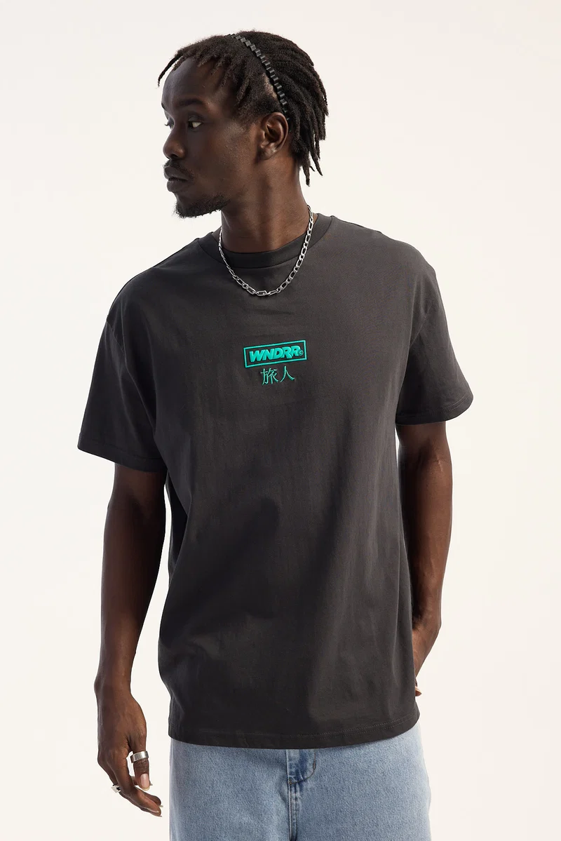 Wndrr Shodo Box Fit Tee Faded Black