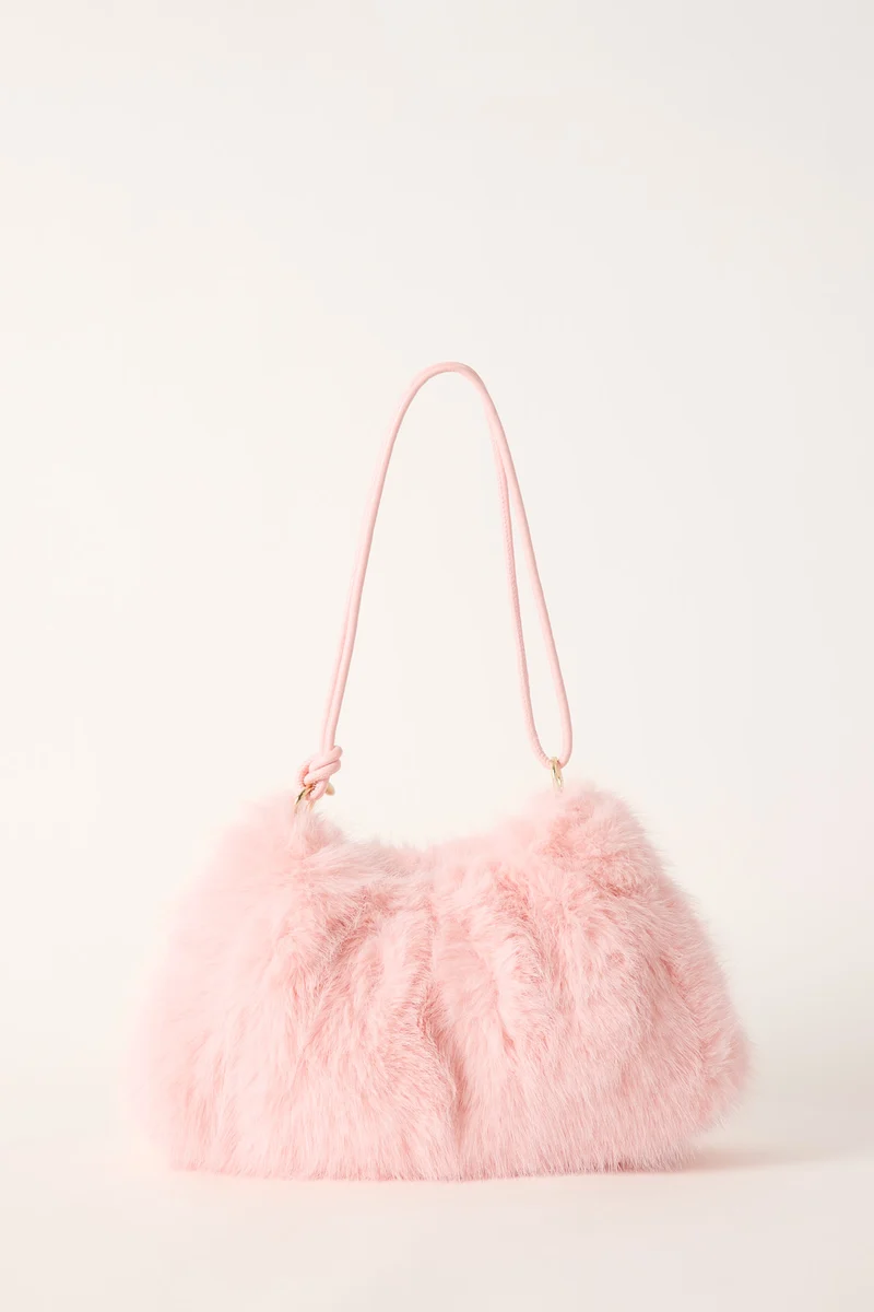 Token Glacial Faux Fur Bag Pink