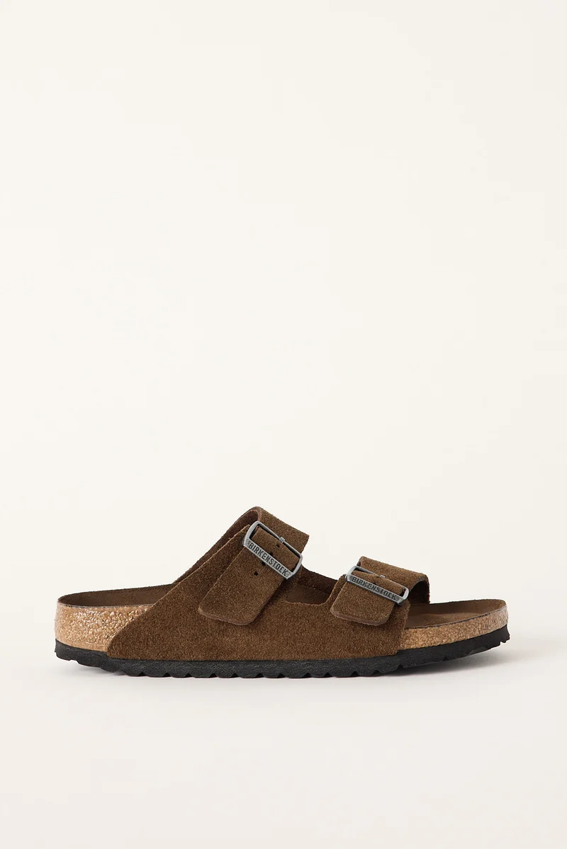 Birkenstock Womens Arizona Suede Leather Soft Footbed Narrow Carafe