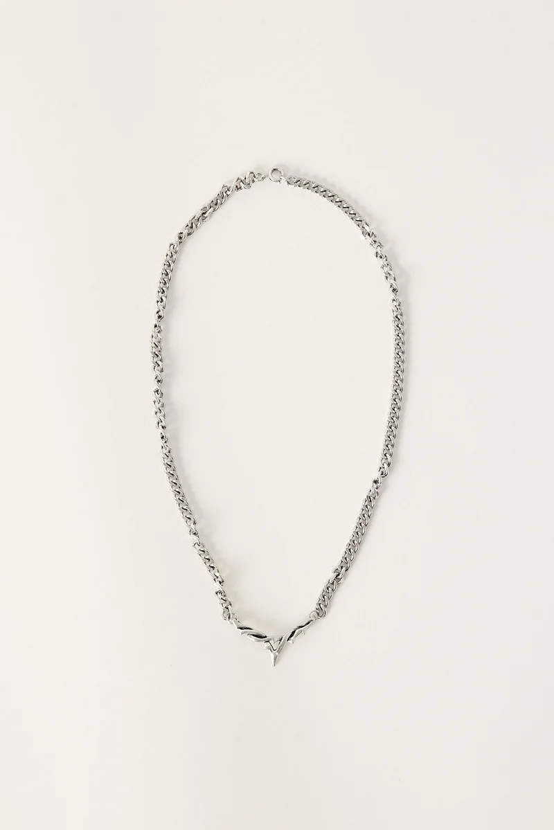 Neovision Thorn Chain Necklace Brushed Silver