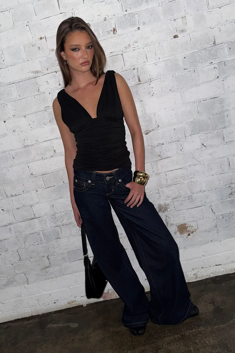 Abrand 00 Wide Super Low Jean Richie RCY Dark Blue Denim