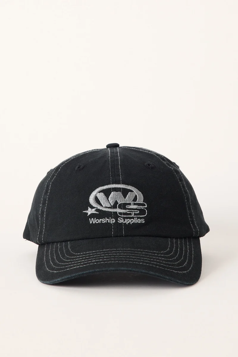 Worship Topper 6 Panel Hat Washed Black