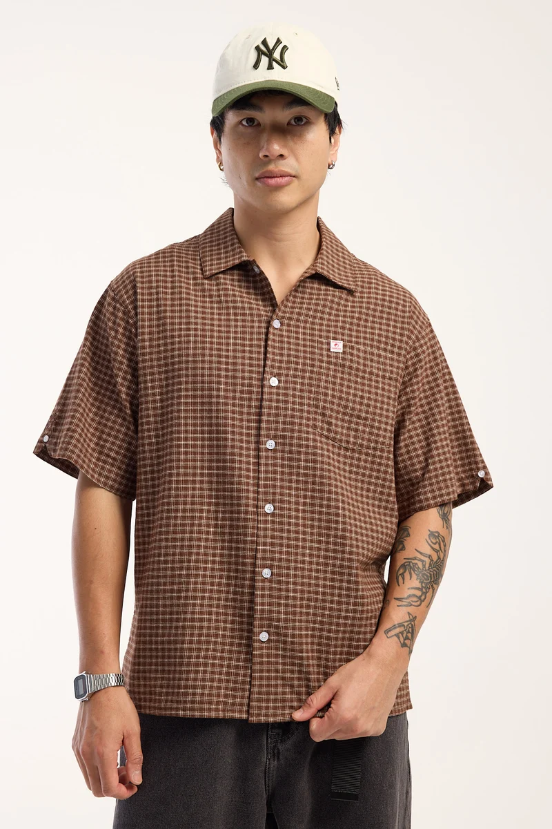 Worship Cherub Check Shirt Brown