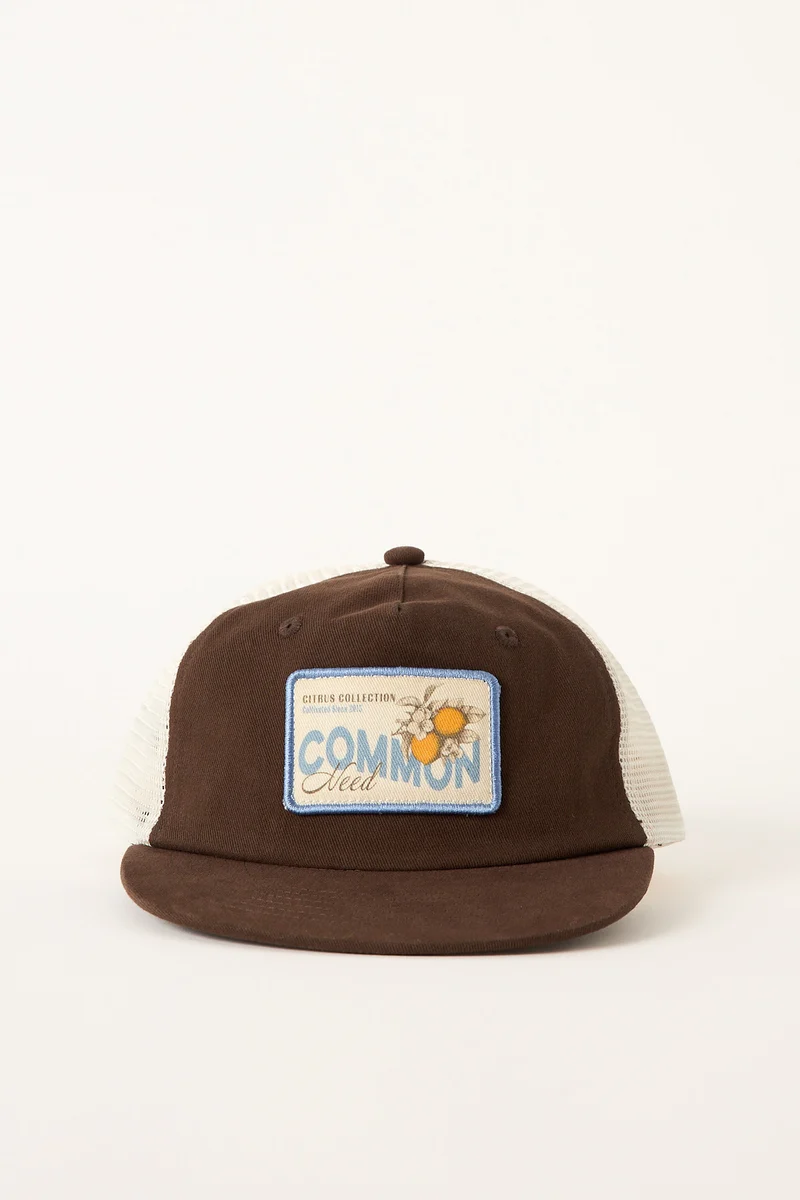 Common Need Burst Trucker Cap Brown