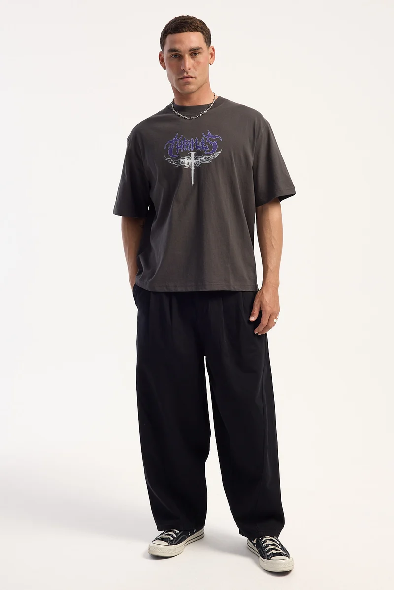 Thrills Chaos Barrel Leg Balloon Baggy Pant Black