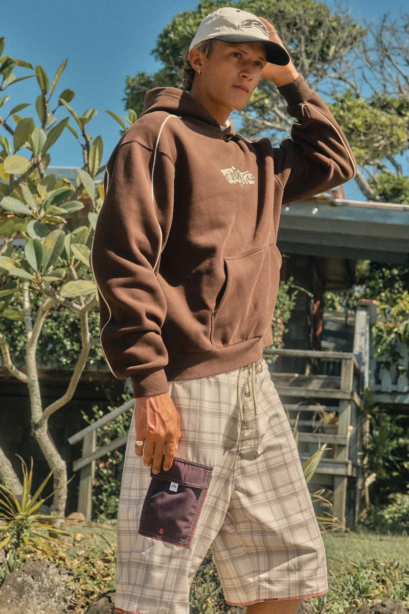 Rusty Scribbla Fixed Waist Boardshort Cream