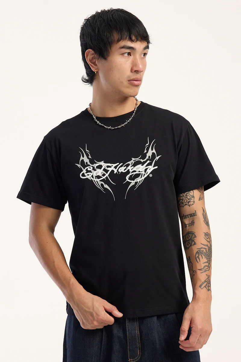 Ed Hardy Tribal Slim Fitted Tee Washed Black