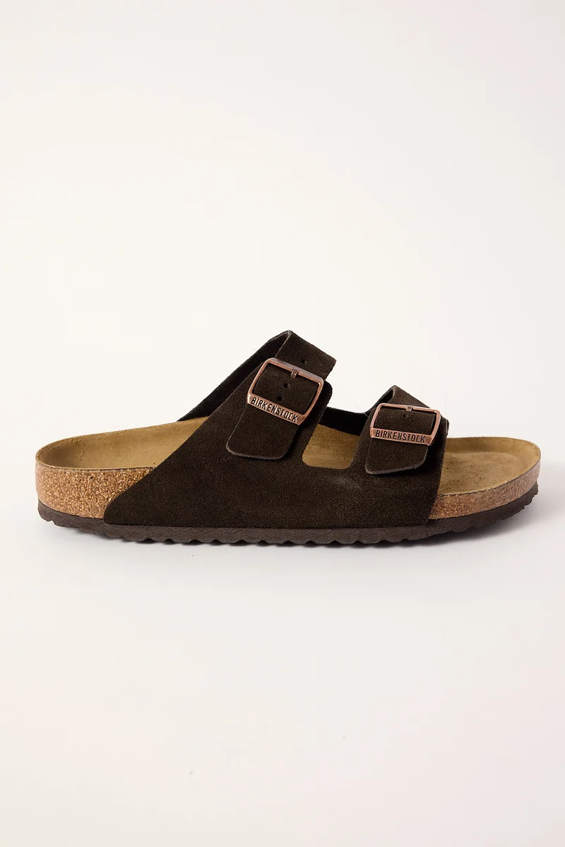 Birkenstock Mens Arizona Suede Leather Soft Footbed Narrow Mocca