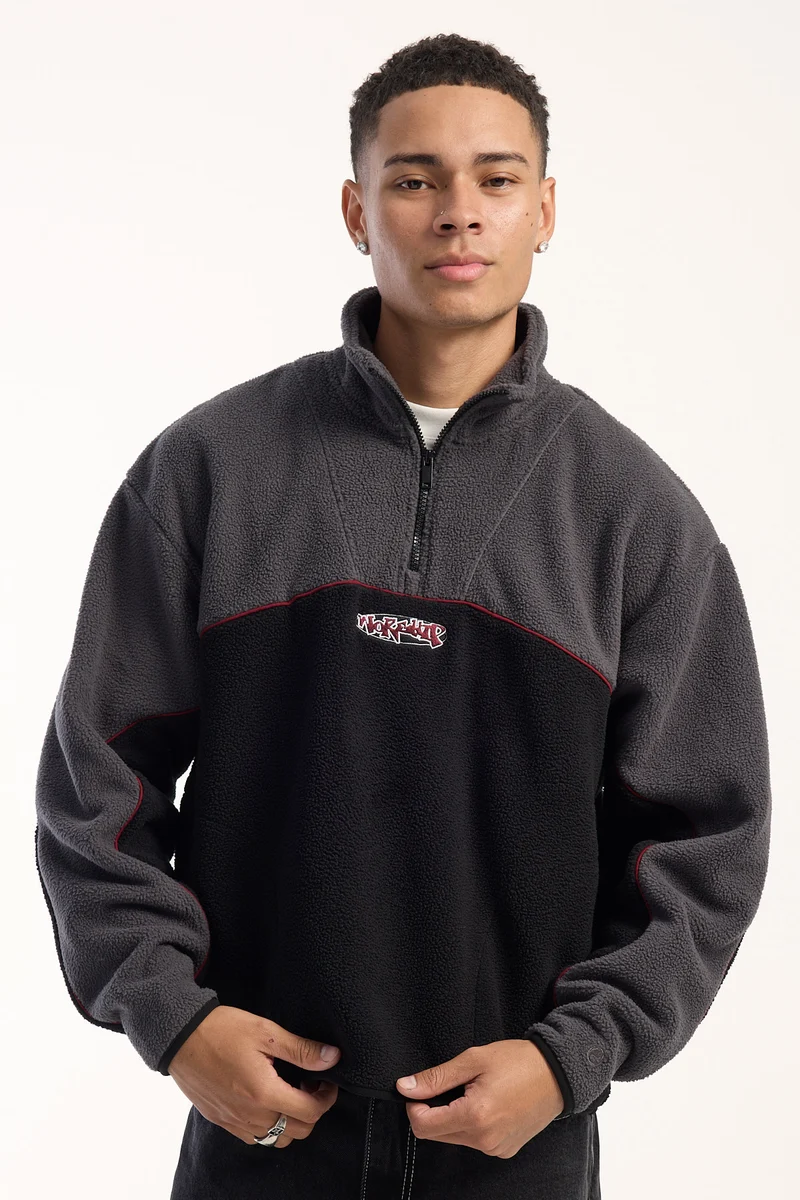 Worship Wyldstyle Quarter Zip Sherpa Fleece Black