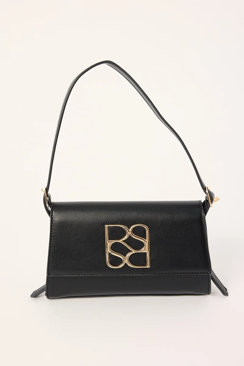 Perfect Stranger Monogram Shoulder Bag Black
