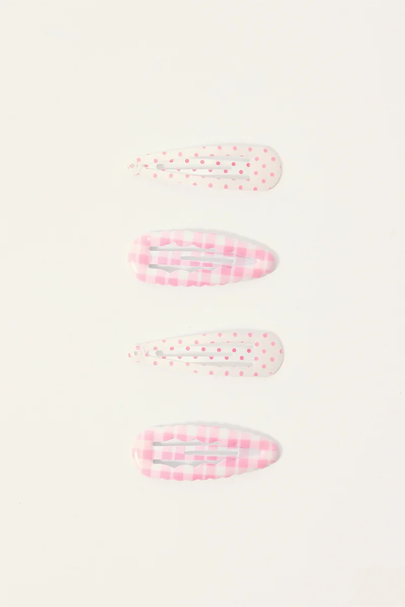 Token Polka Dot Hair Clip Pack Pink