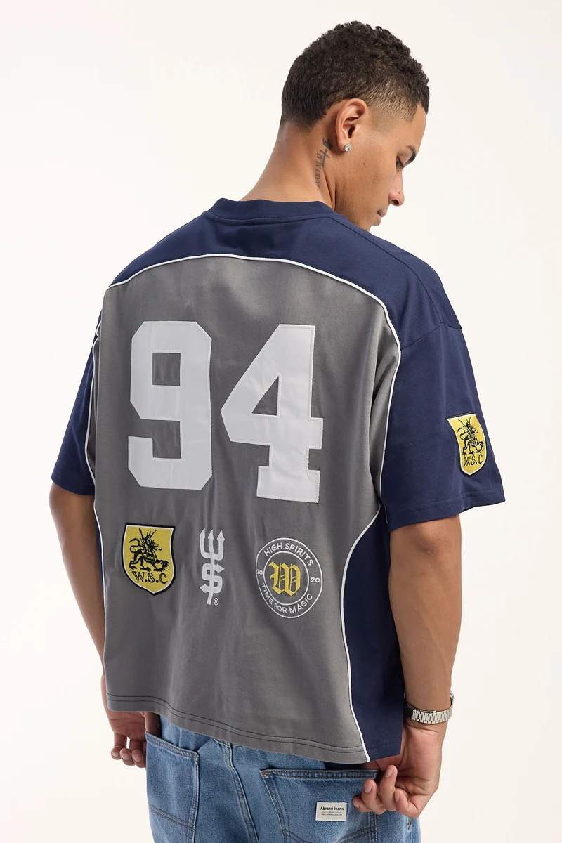 Worship Sideline Oversize Panel Tee Steel Grey