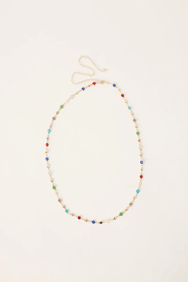 Token Fortune Beaded Belly Chain Gold/Multi