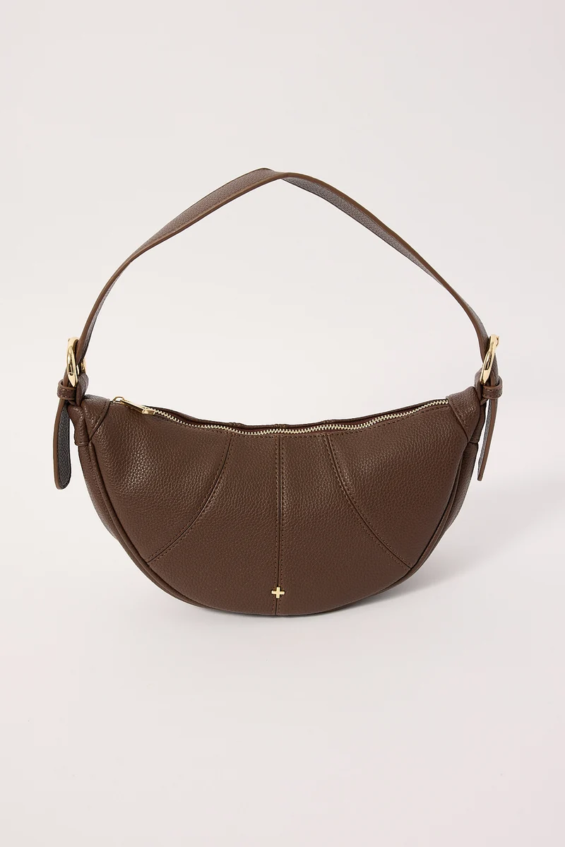Peta + Jain Tatum Shoulder Bag Choc Pebble/Gold