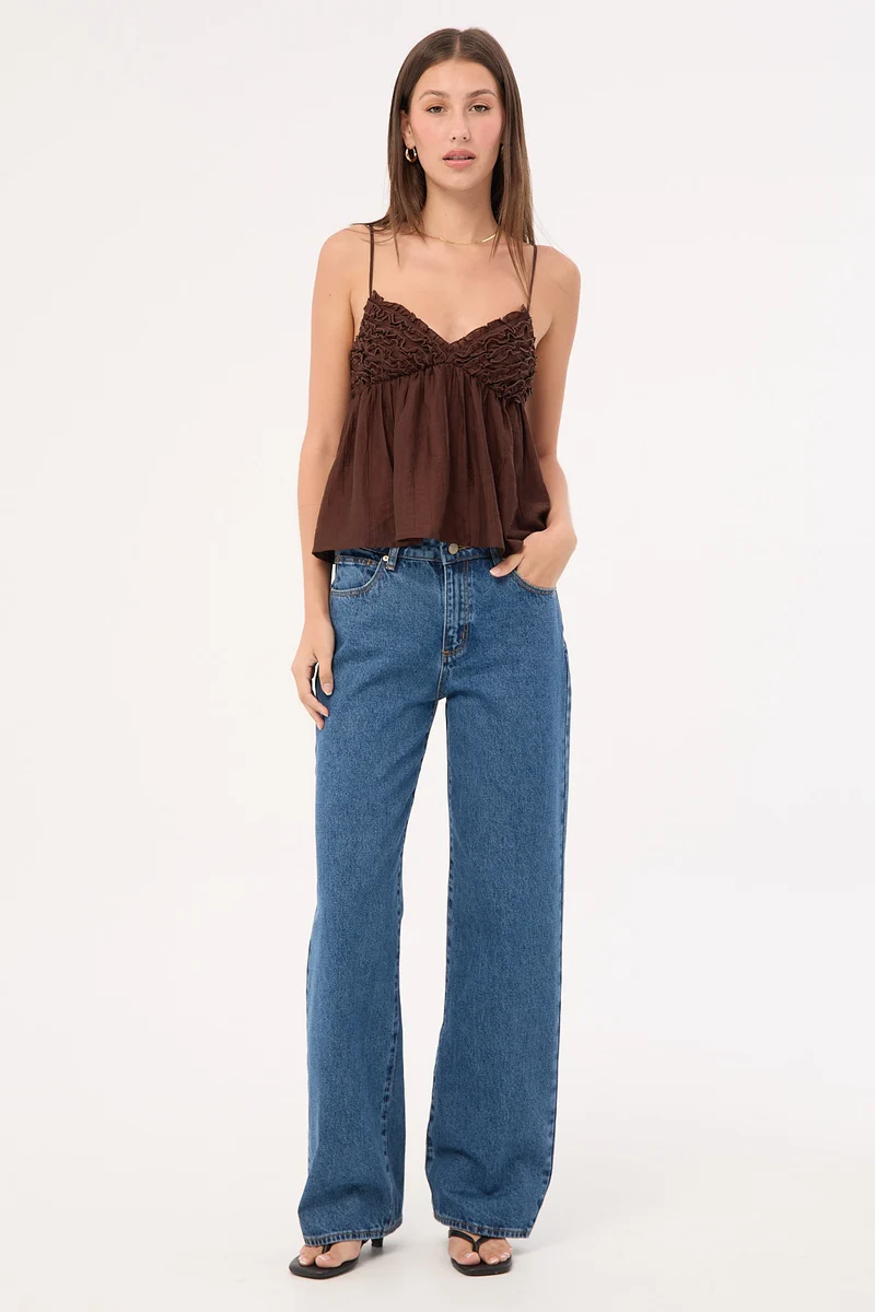 Perfect Stranger Klara Frill Cami Top Brown