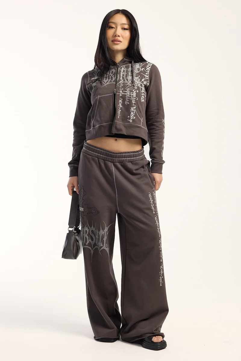 Worship Manic Baggy Joggers Ember Black