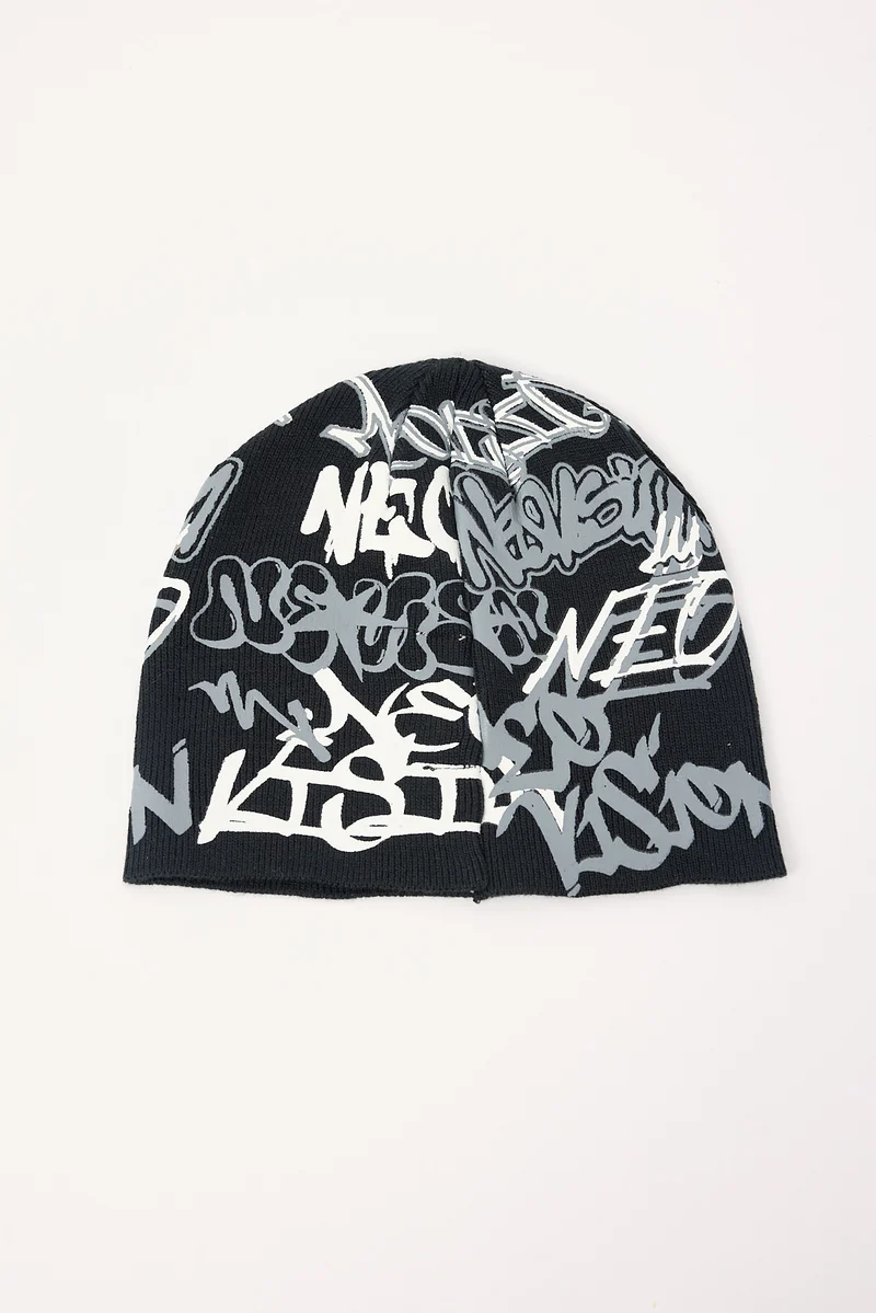 Neovision Reverse Skull Cap Beanie Black