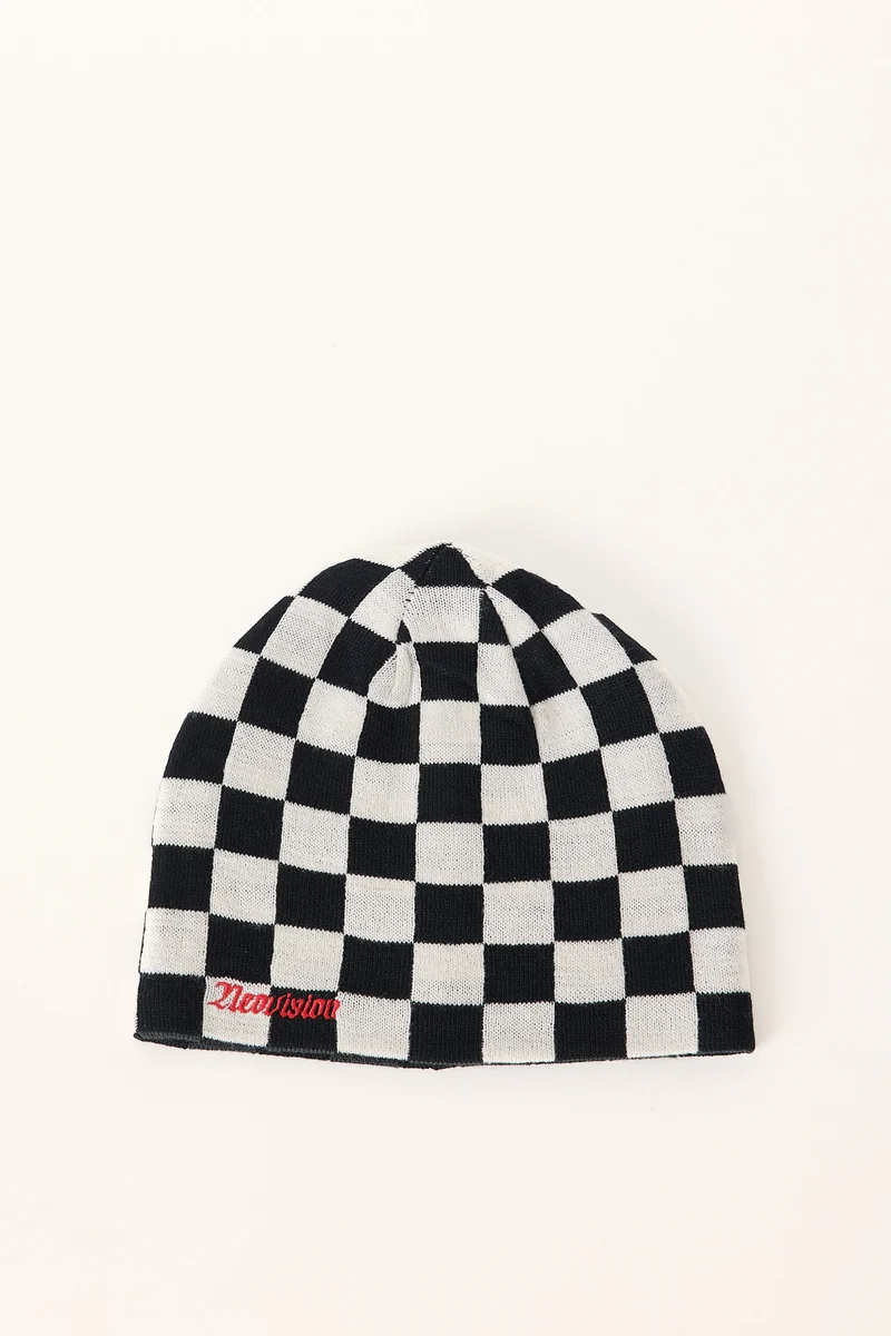 Neovision Checkerboard Reversible Skull Cap Beanie Black/White