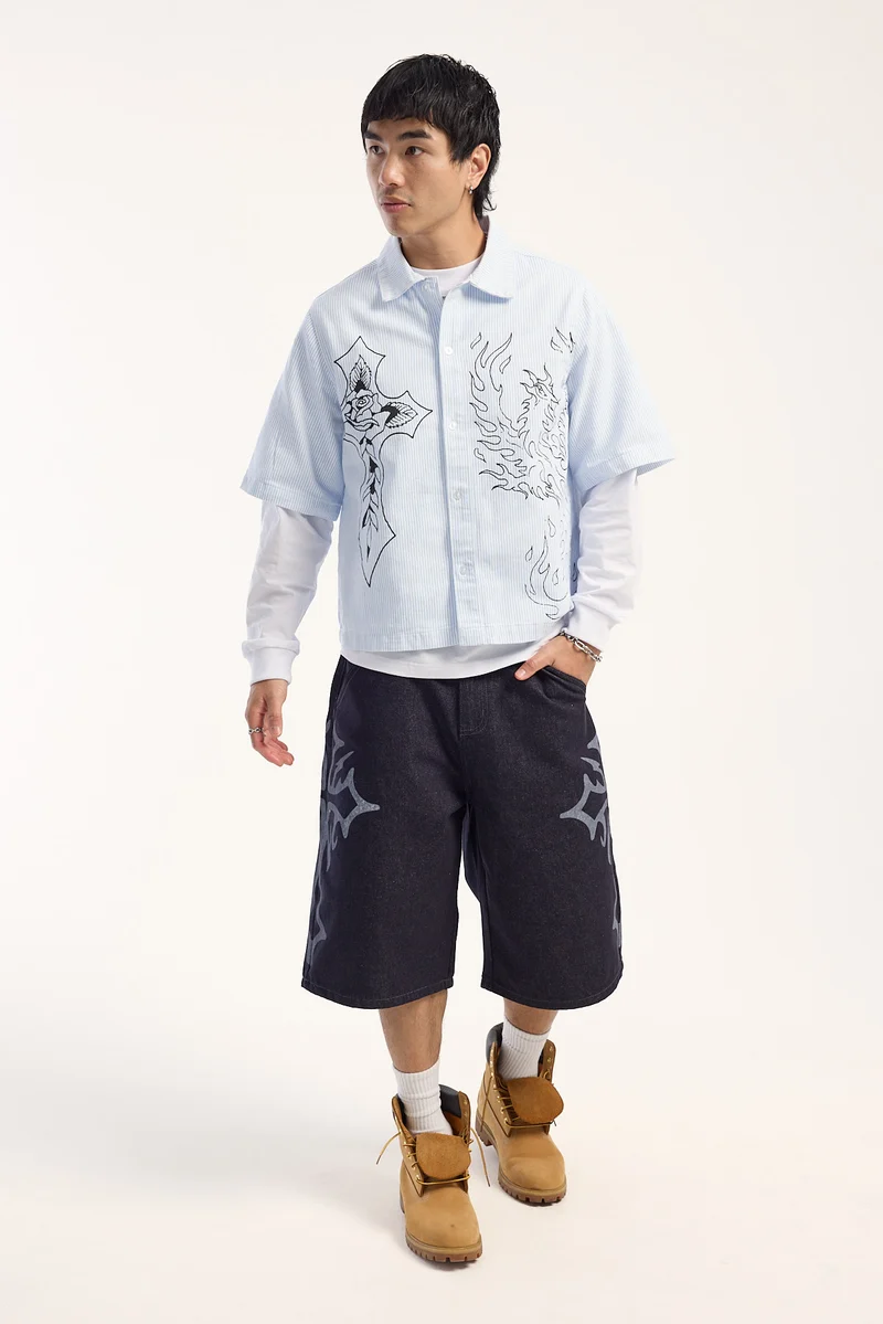 Ed Hardy Trinity Jort Indigo