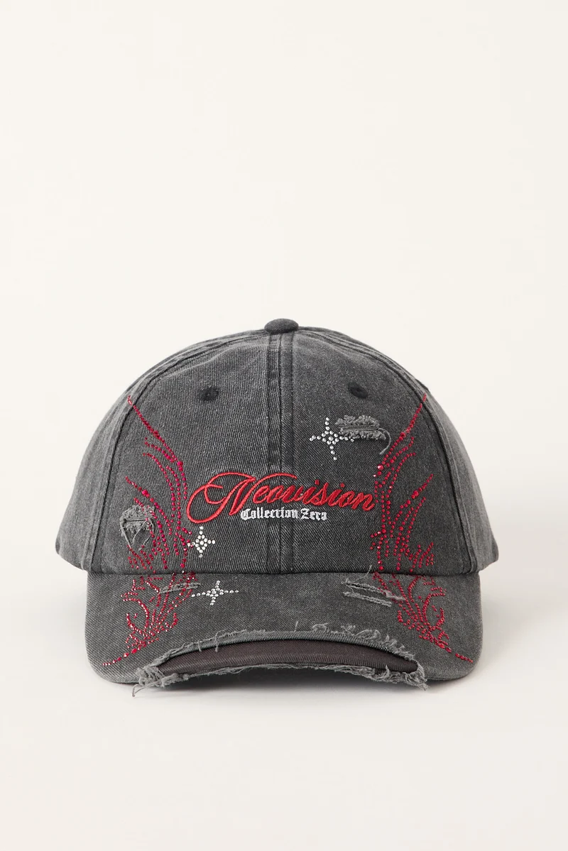 Neovision Damage Control Jewelled Dad Cap Washed Black