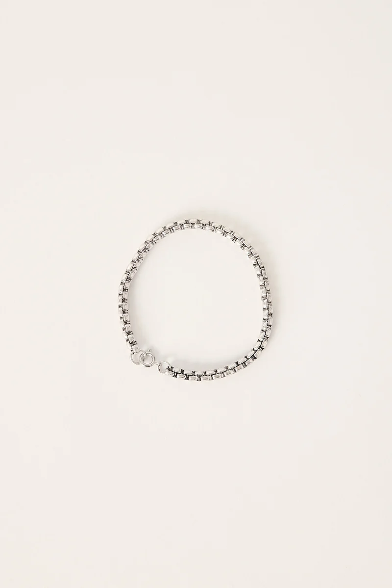 Neovision Square Chain Bracelet Antique Silver