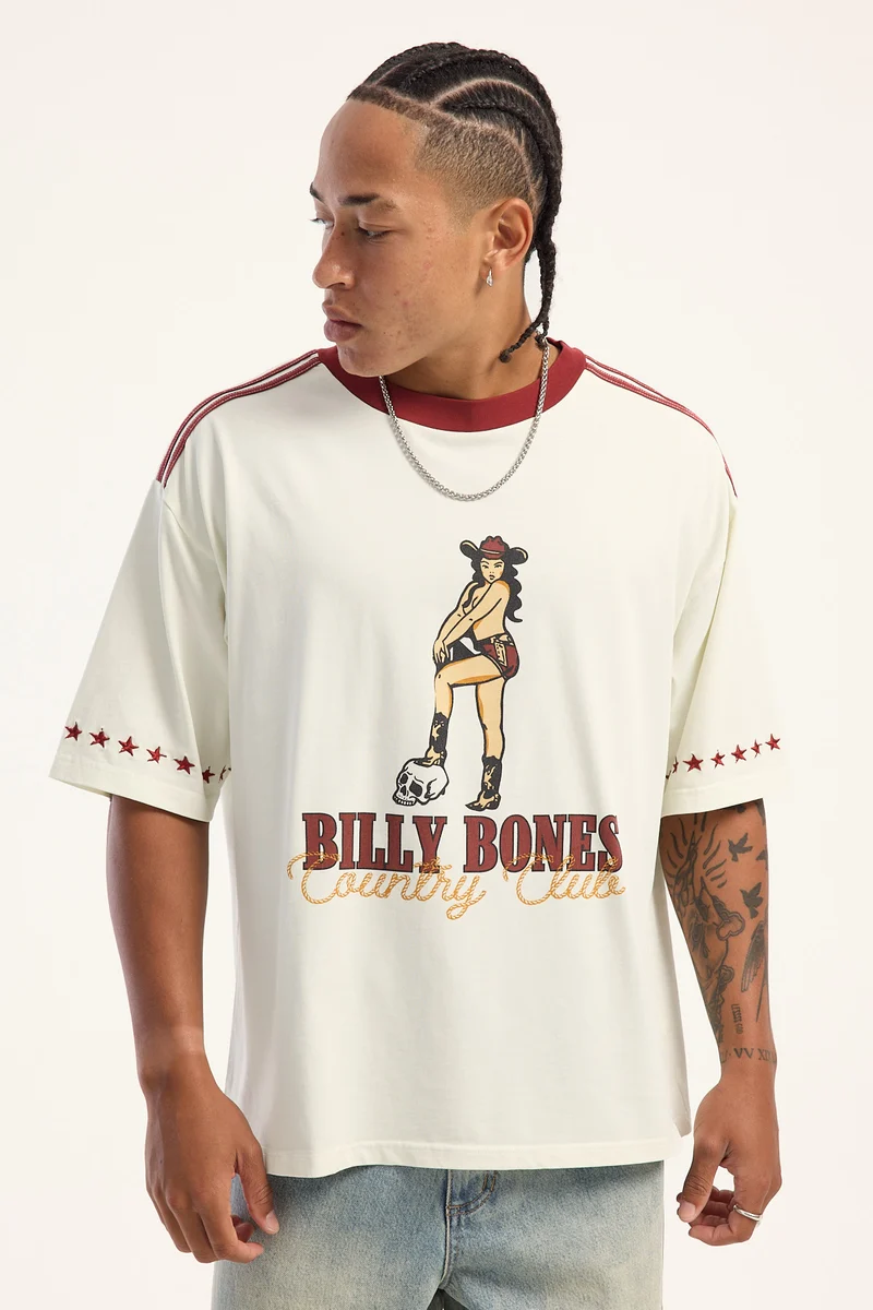 Billy Bones Club Country Club Ringer Tee Vintage White