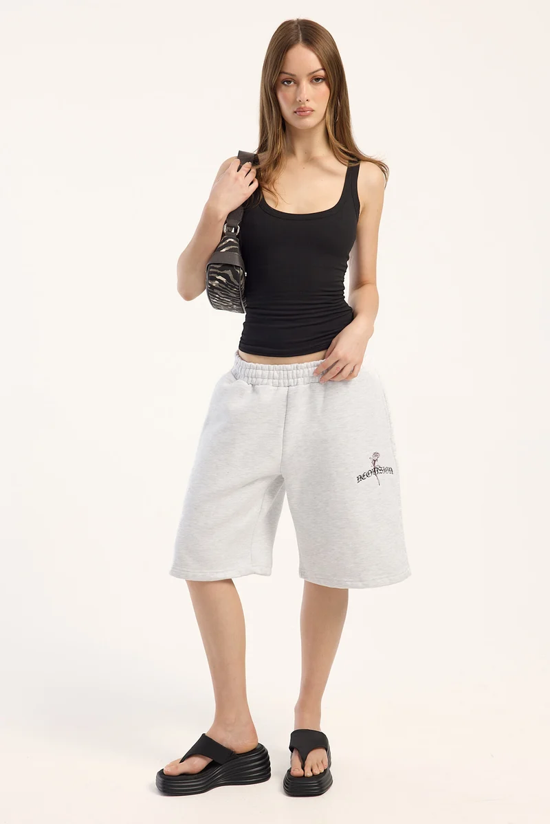 Neovision Rosebud Fleece Track Short Grey Marle