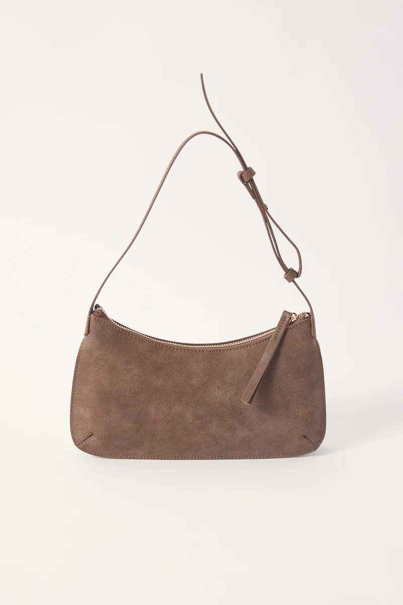 Perfect Stranger Bobbi Nubuck Leather Shoulder Bag Brown