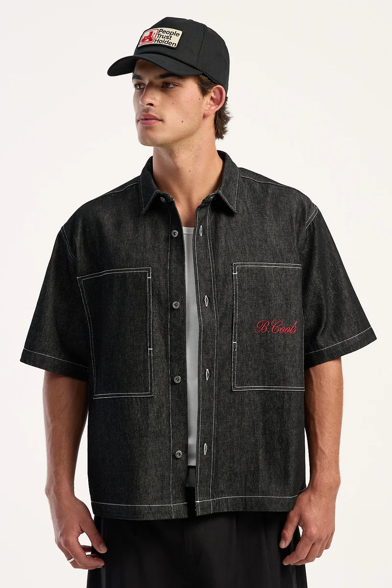 Barney Cools Boxy Crop Shirt Raw