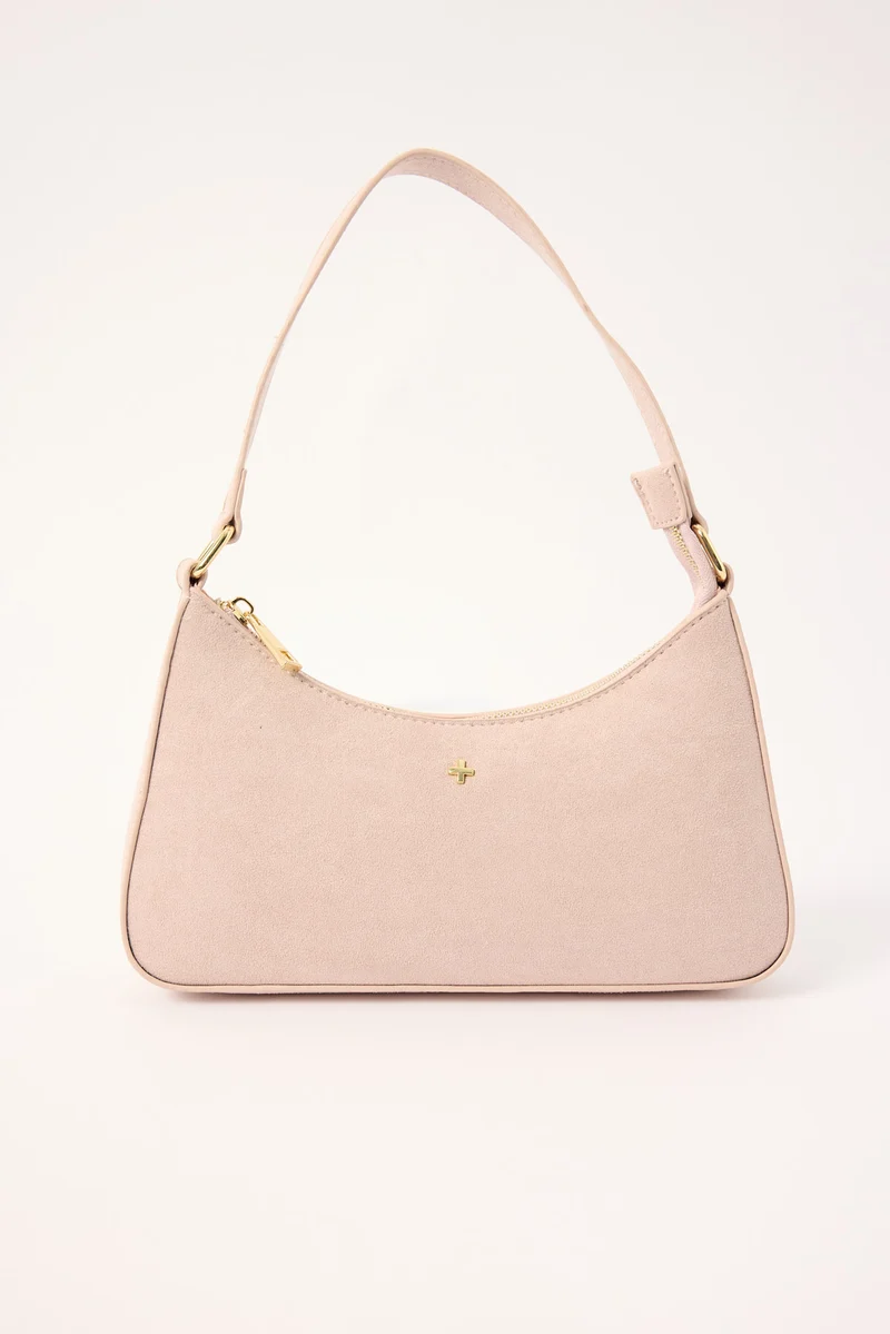 Peta + Jain Josee Shoulder Bag Dusty Pink Suede/Gold