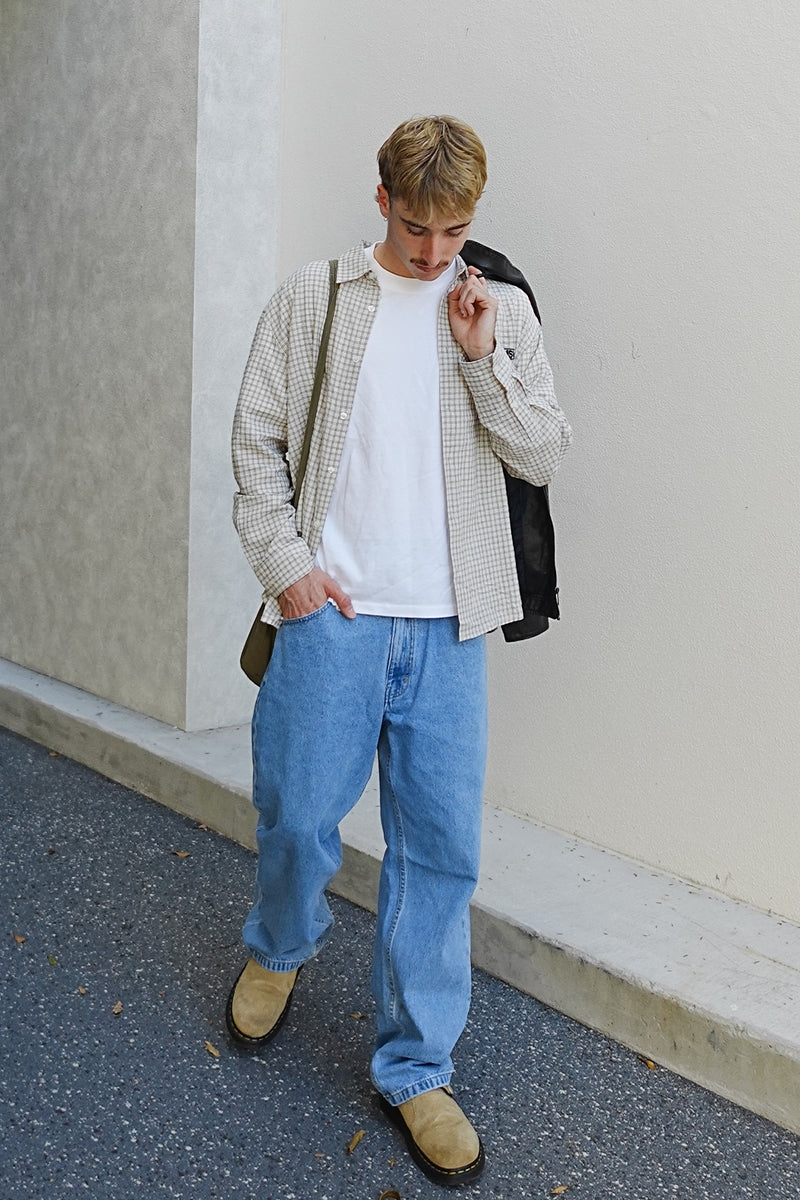 Neovision On Lock Oversize Long Sleeve Shirt White/Black Check
