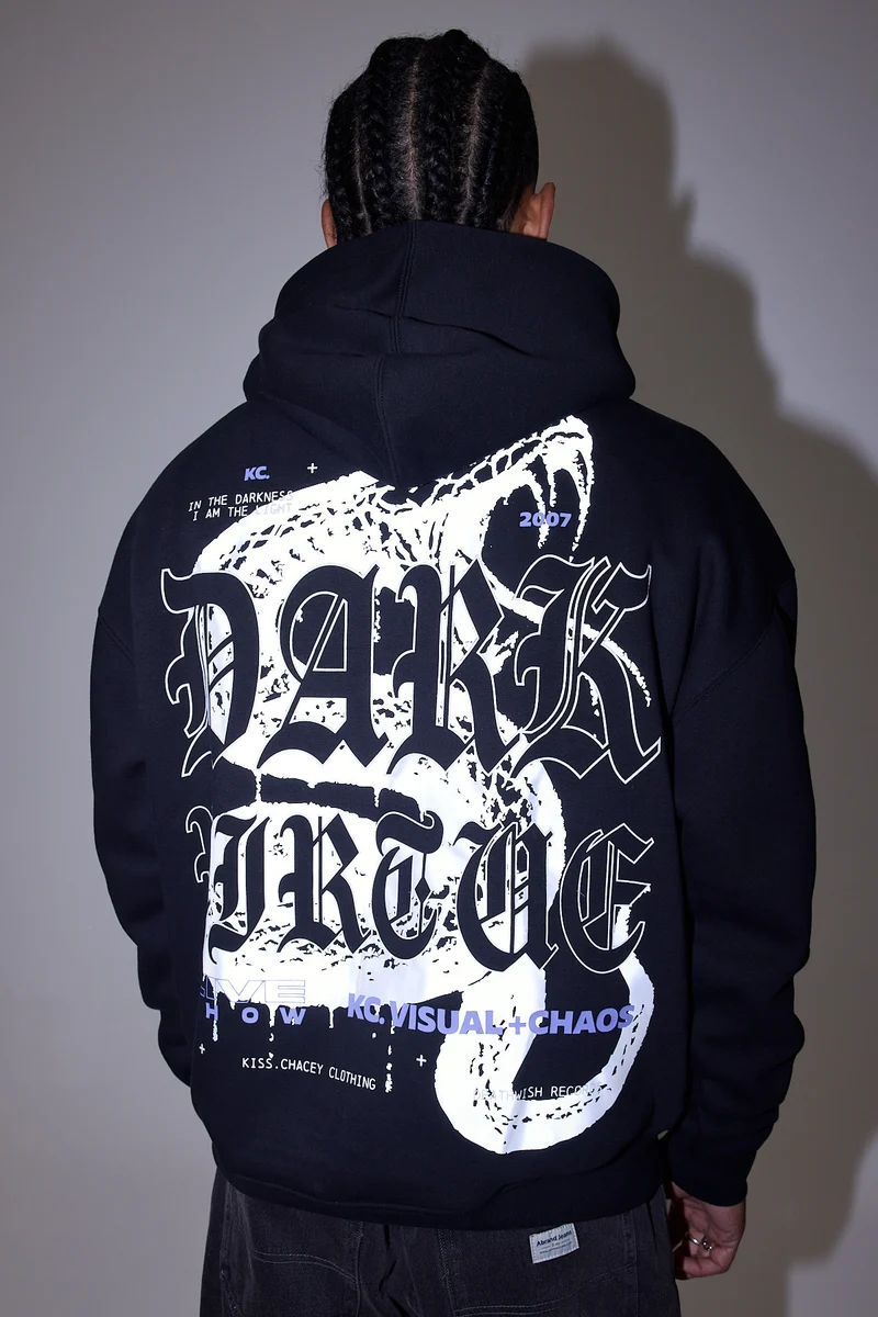 Kiss Chacey Python Oversized Hoodie Jet Black