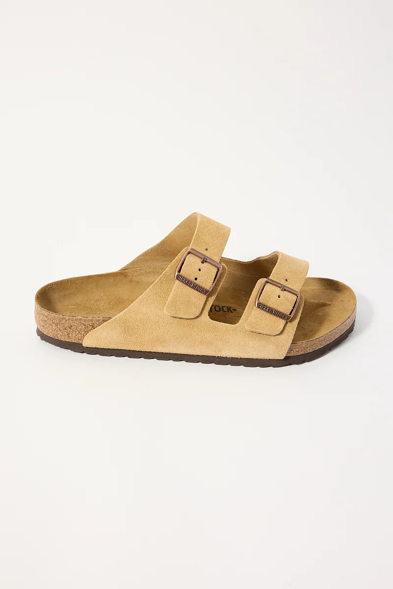 Birkenstock Womens Arizona Suede Leather Regular Latte Cream