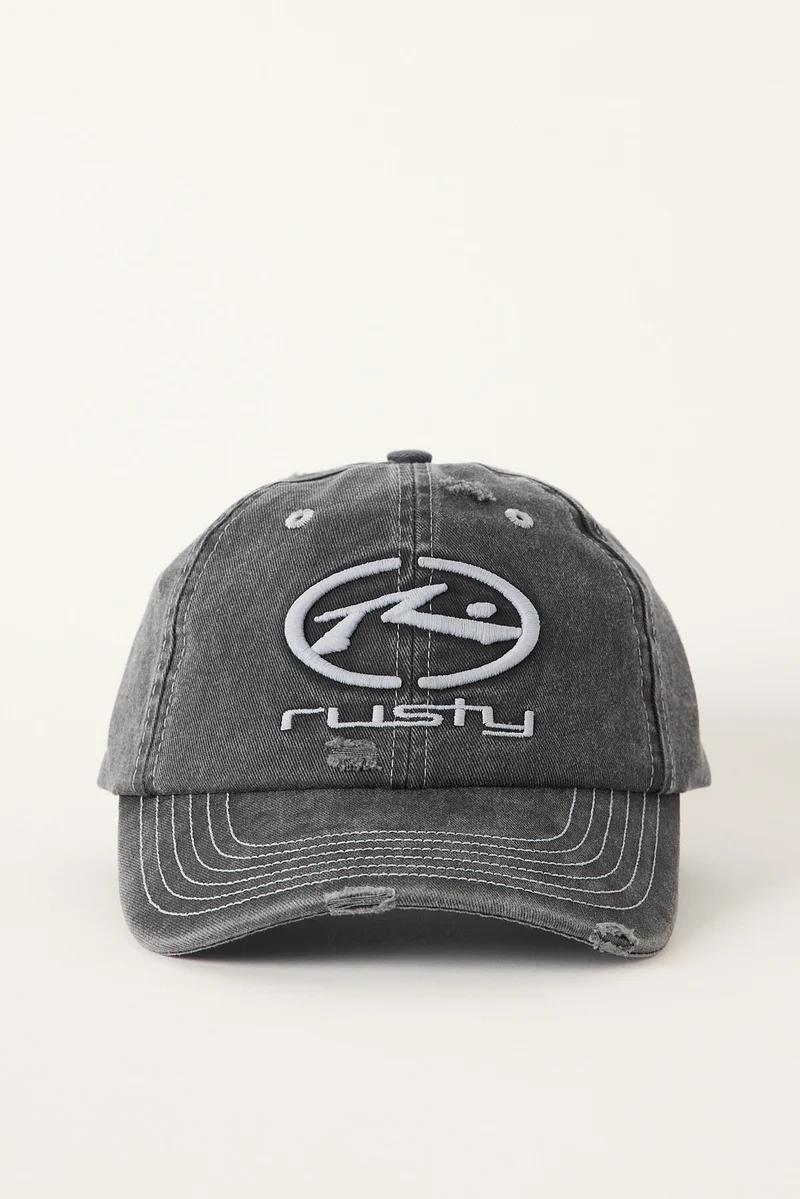 Rusty SPLIT SEAM DAD CAP Washed Black