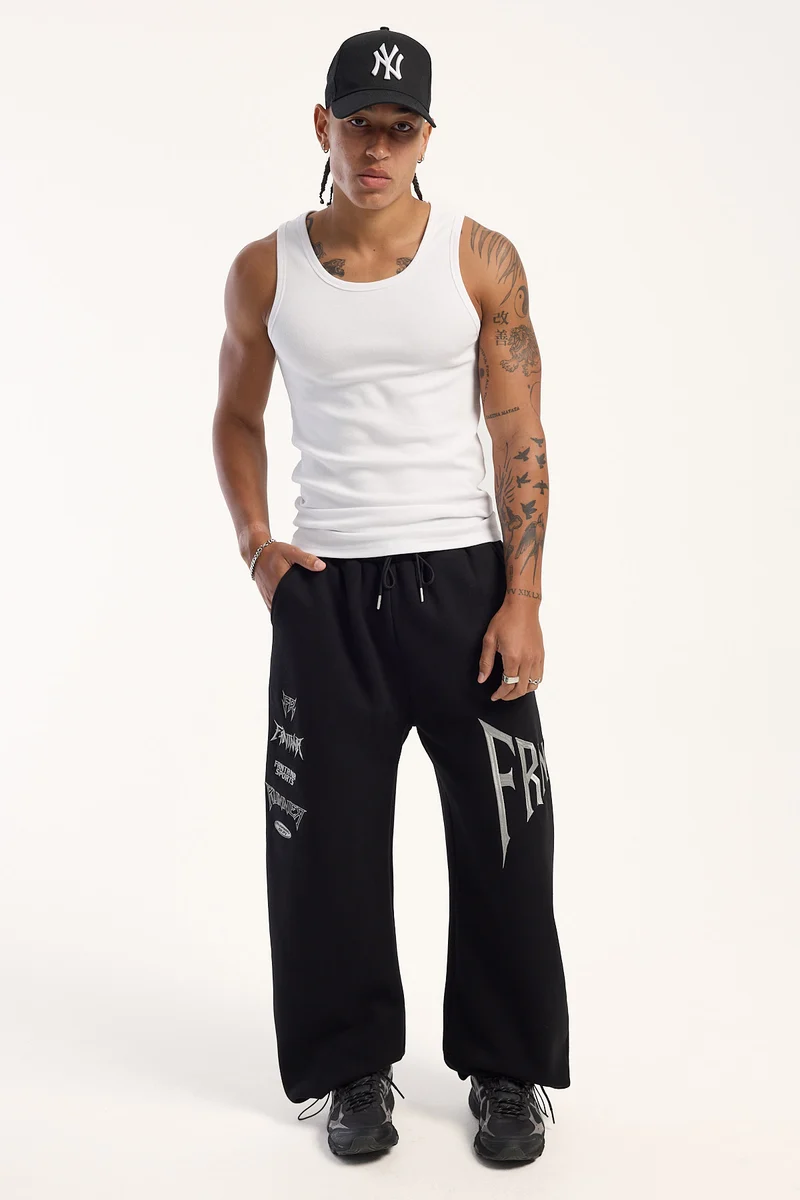 Front Runner Gridline Wide Leg Pant Black