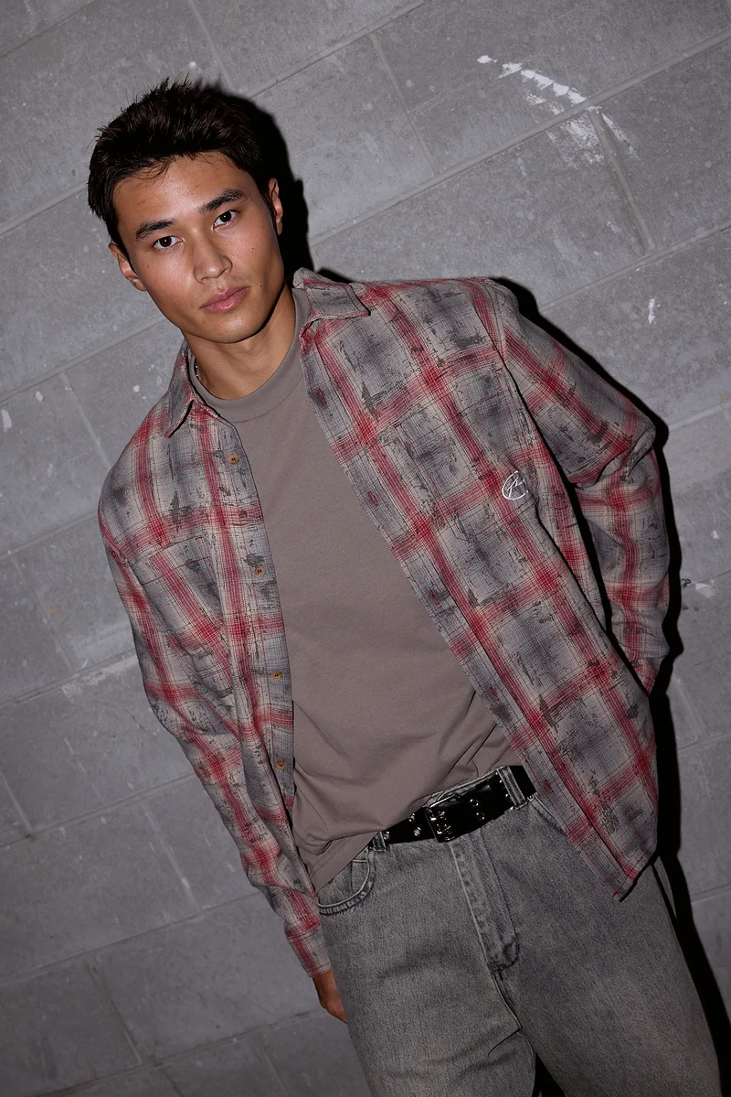 Rusty Full Speed Heavy Flanno Long Sleeve Shirt Vintage Red