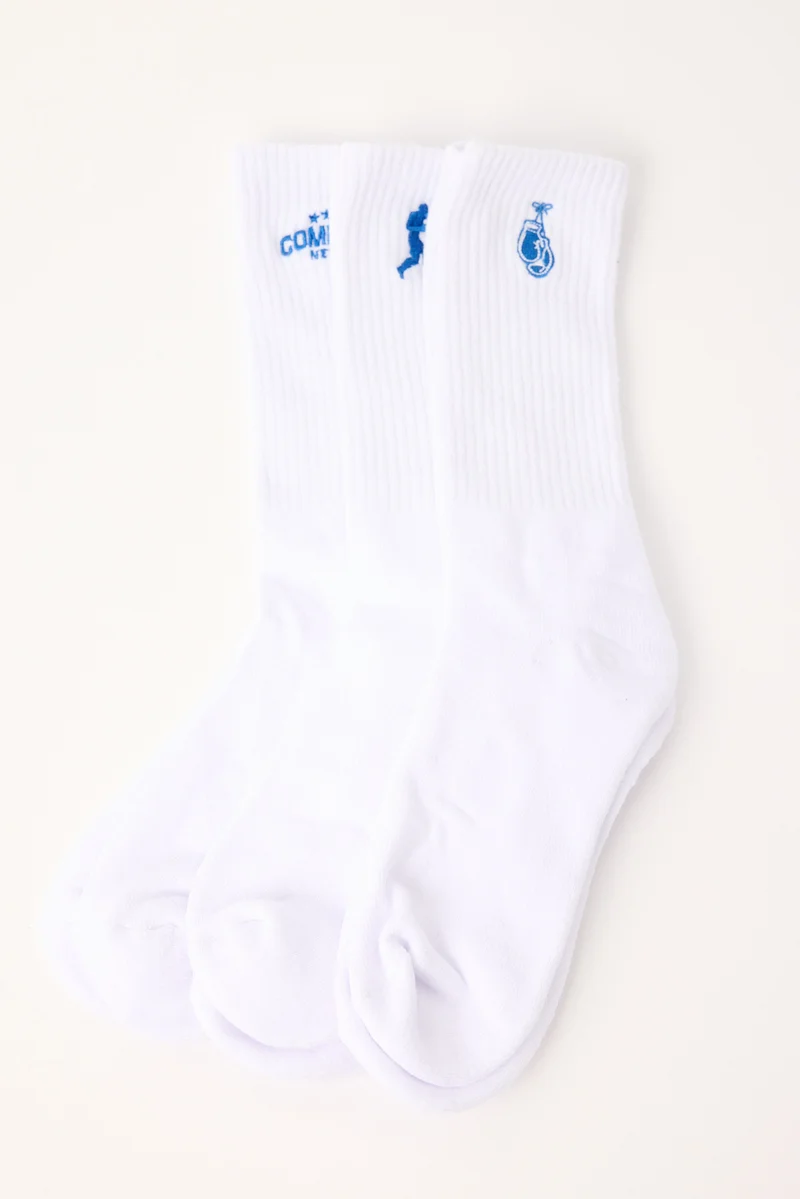 Common Need Boxing Sock 3 Pack White