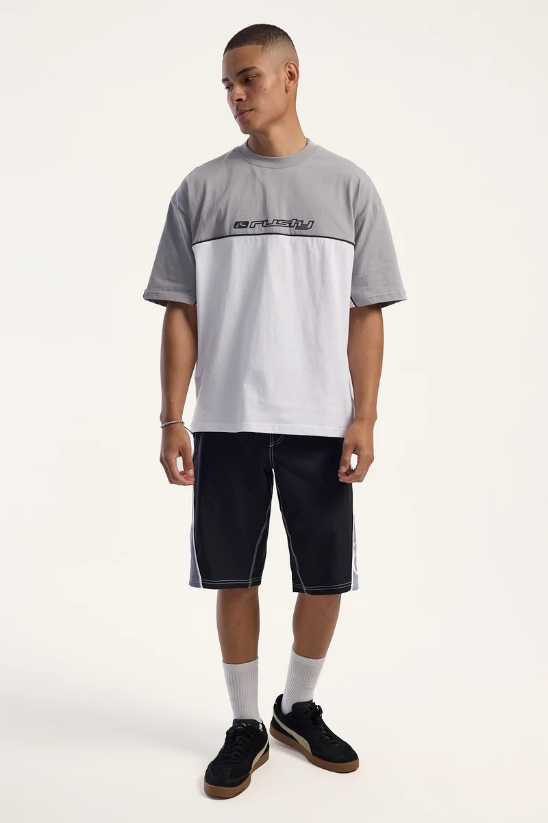 Rusty Sandglass Fixed Waist Boardshort Black