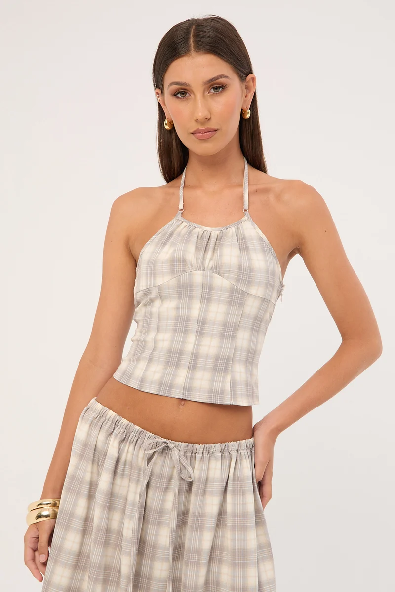 Lioness Sweet Escape Cami Smoke Plaid
