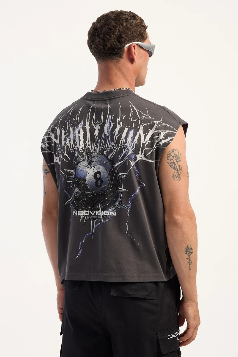 Neovision Oracle Cropped Muscle Tank Asphalt