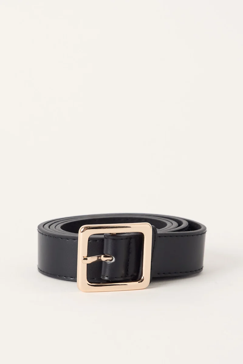 Perfect Stranger Raya Square Buckle Belt Black