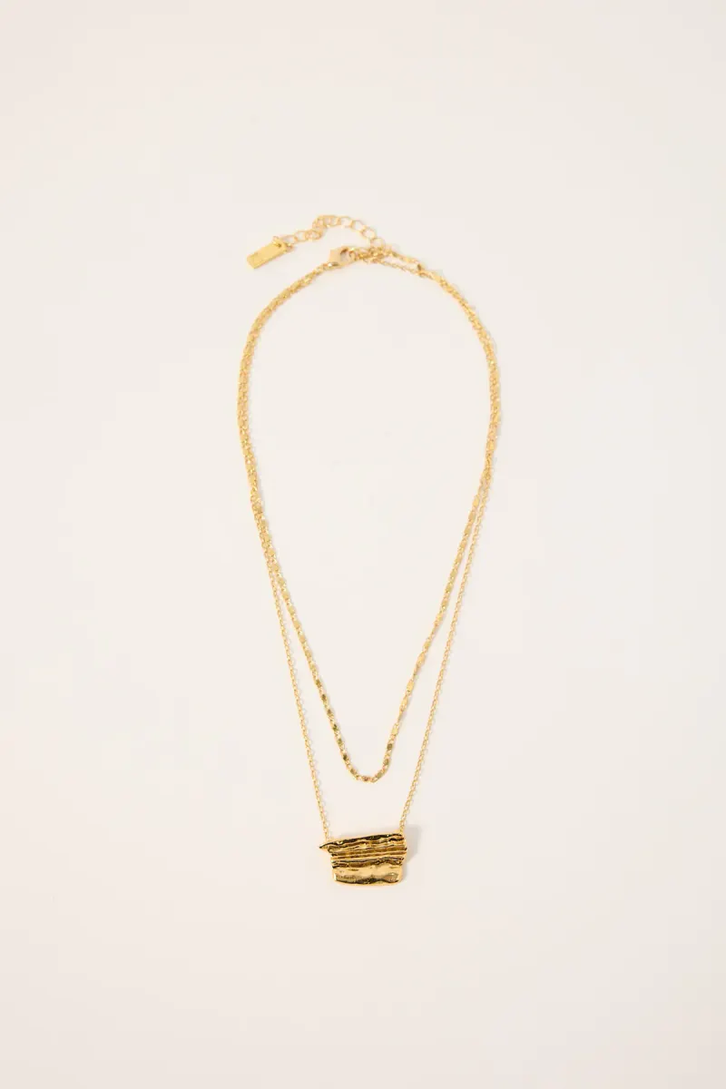 Perfect Stranger Alba Layered Necklace 2PK 18K Gold Plated