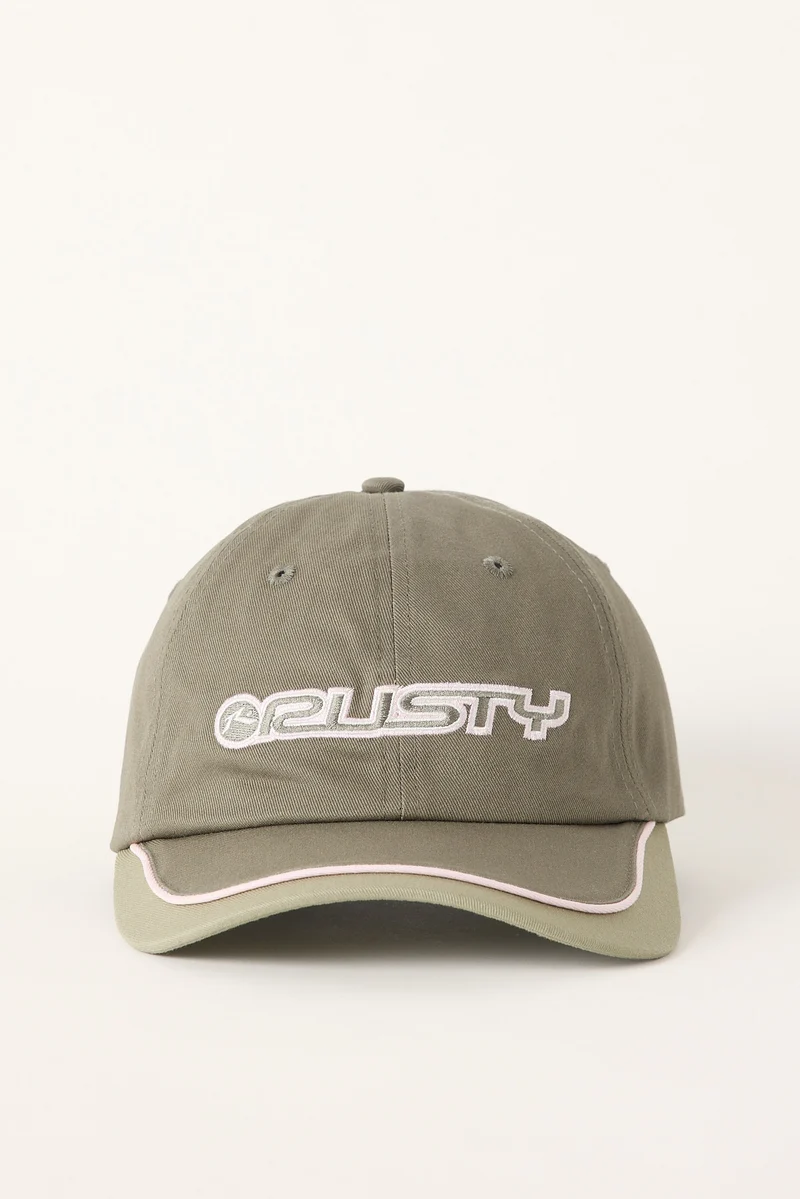 Rusty Flip Daddy Panel Dad Cap Green/Pink