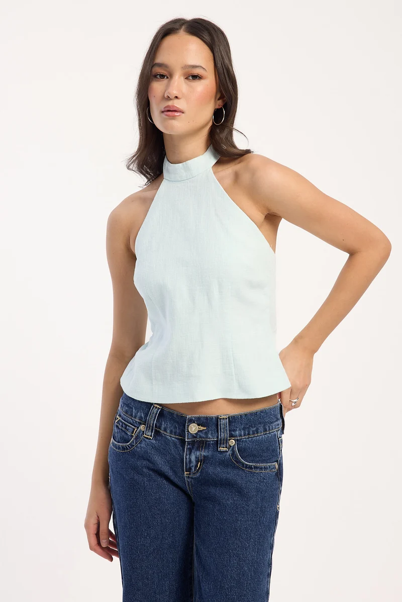 Perfect Stranger Posey Halter Top Seafoam