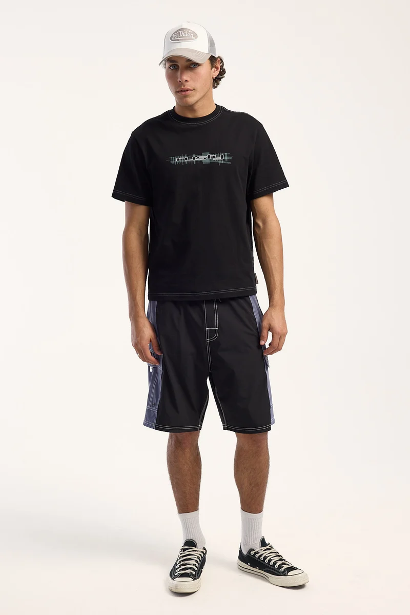 Rusty Panel Beata Elastic Waist Boardshort Black