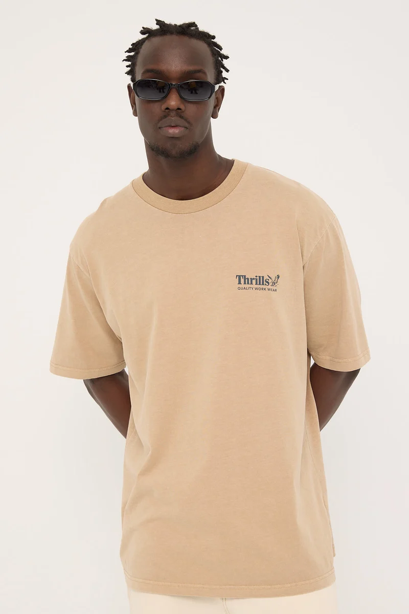 Thrills Thrills Workwear Oversize Fit Tee Sand