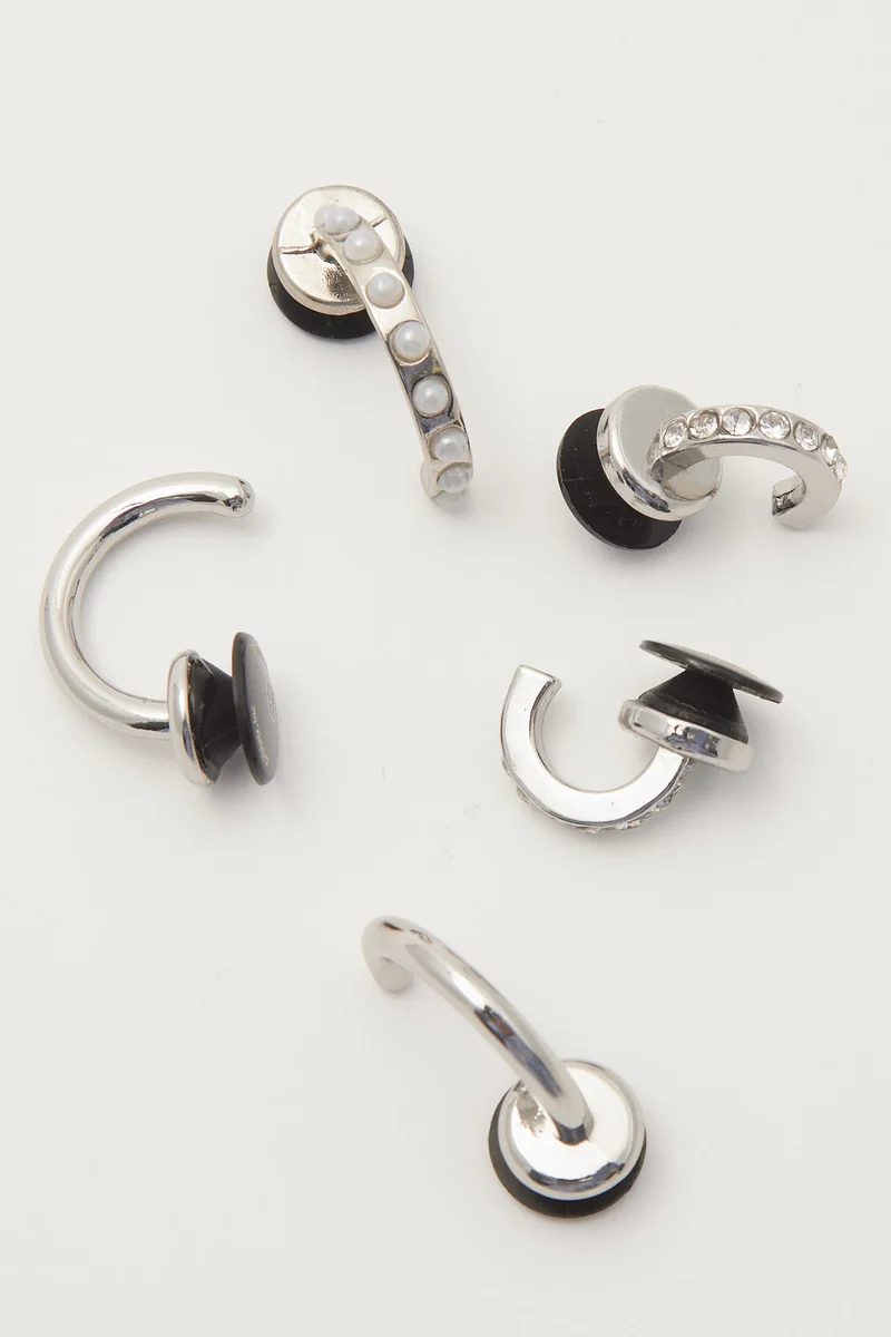 Crocs Silver Ring 5 Pack Jibbitz Silver