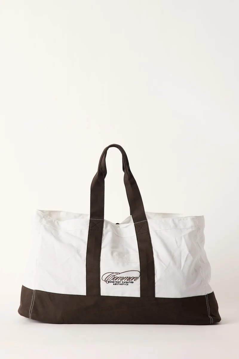 Common Need Repose Large Tote Bag Brown/Off White