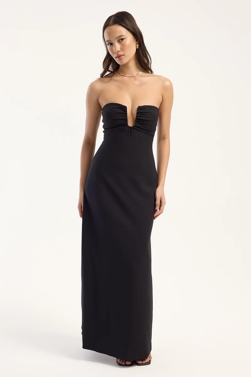Perfect Stranger Alba Strapless Maxi Dress Black